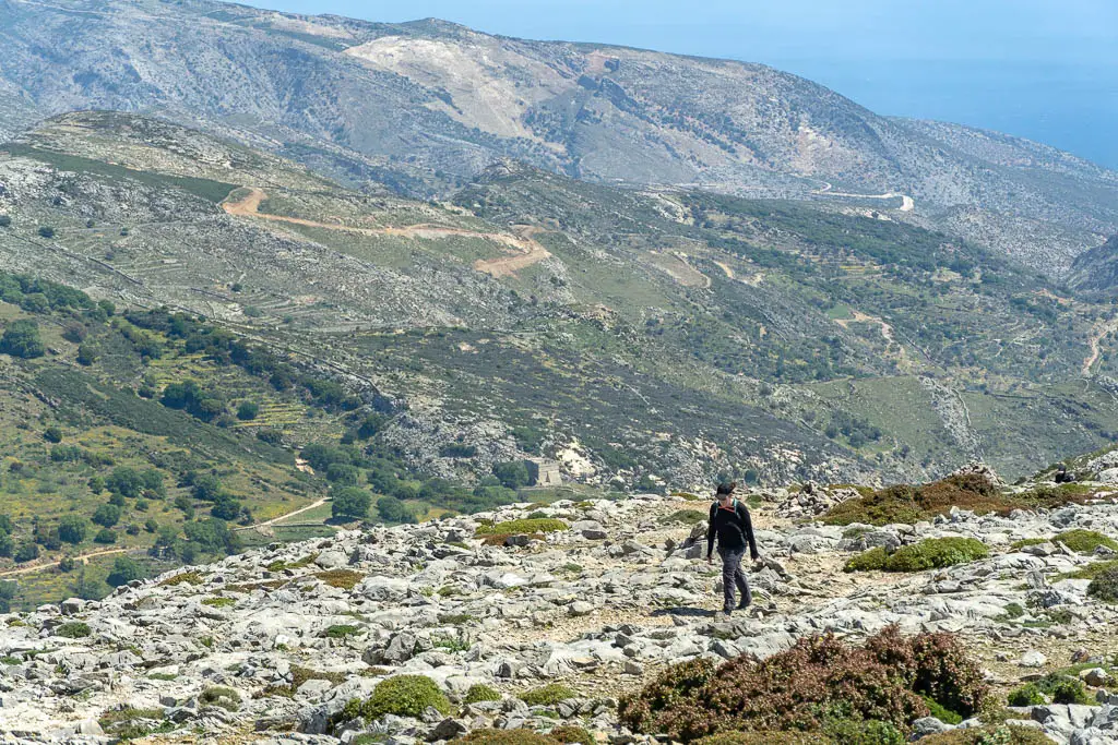 Summiting Mount Zas on a Greek Islands backpacking trip